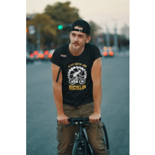  Az élet sokkal jobb biciklin fekete póló ajándéktárgy