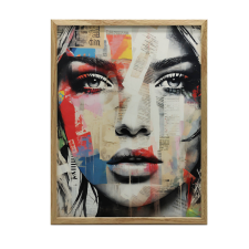  AZ ÉRZELEM MOZAIKJA 50X70 CM SÖTÉTBARNA KERETFALHOZ grafika, keretezett kép