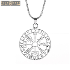 AZIZ Nemesacél Iránytű medál nyaklánccal, 60 cm nyaklánc