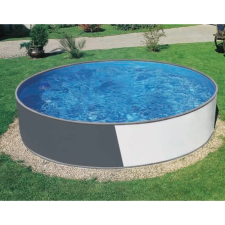 Azuro acélfalú kör medence szürke/fehér Ibizakék 3,6x0,9m medence