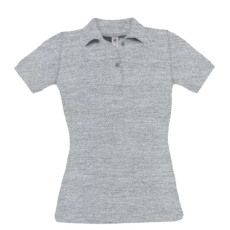 B&C BCPW455 Női galléros rövid ujjú piké póló, Heather Grey-XL