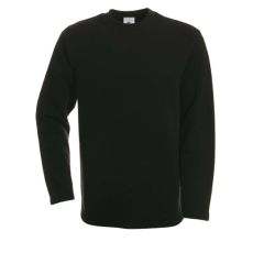 B&C BCWU610 férfi köryakas pulóver, Black-S