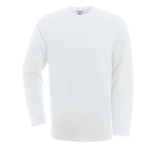 B&C BCWU610 férfi köryakas pulóver, White-L