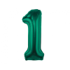  B&amp;C Bottle Green, Zöld 1-es szám fólia lufi 85 cm