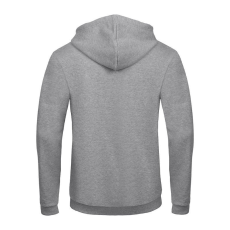 B&C cipzáras kapucnis férfi pulóver O48, Heather Grey-M