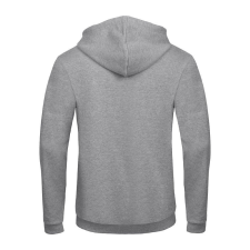 B&amp;C cipzáras kapucnis férfi pulóver O48, Heather Grey-XS férfi pulóver, kardigán