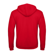 B&C cipzáras kapucnis férfi pulóver O48, Red-2XL