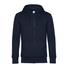 B&C cipzáros kapucnis férfi pulóver kétoldali zsebekkel O86, Night Navy Blue-S