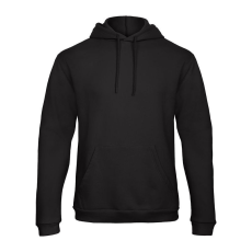 B&C férfi kapucnis pulóver, színazonos húzózsinórral O47, Black-4XL