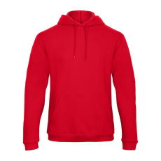 B&C férfi kapucnis pulóver, színazonos húzózsinórral O47, Red-2XL