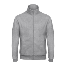 B&amp;C galléros férfi pulóver, elején végig cipzárral O49, Heather Grey-2XL férfi pulóver, kardigán
