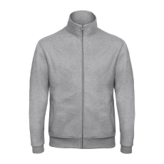 B&C galléros férfi pulóver, elején végig cipzárral O49, Heather Grey-M