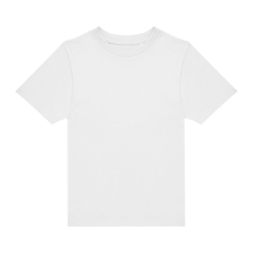 B&C gyerek rövid ujjú, környakas póló B07E, White-7/8