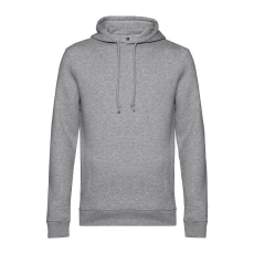 B&C kapucnis férfi pulóver kétoldali zsebekkel O78, Heather Grey-S