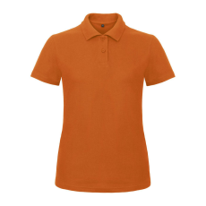 B&C klasszikus fazonú, rövid ujjú Női galléros póló, O07, Orange-XL