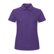 B&C klasszikus fazonú, rövid ujjú Női galléros póló, O07, Purple-2XL női póló