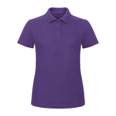 B&C klasszikus fazonú, rövid ujjú Női galléros póló, O07, Purple-XL