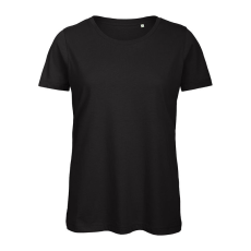 B&C lezser szabású minősített Női biopamut póló BD63, Black-2XL