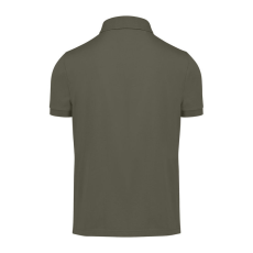 B&C modern, klasszikus stílusú, előzsugorított galléros férfi pamut póló O01, Camo Green-XL