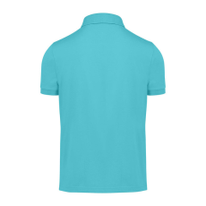 B&C modern, klasszikus stílusú, előzsugorított galléros férfi pamut póló O01, Meta Turquoise-3XL