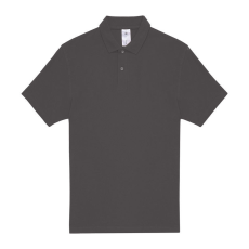 B&C rövid ujjú kétgombos unisex pamut galléros póló O06, Anthracite-4XL