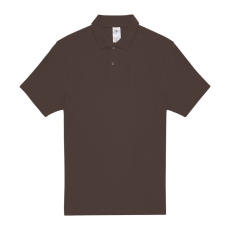 B&C rövid ujjú kétgombos unisex pamut galléros póló O06, Brown-XL