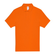 B&C rövid ujjú kétgombos unisex pamut galléros póló O06, Orange-2XL