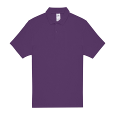 B&C rövid ujjú kétgombos unisex pamut galléros póló O06, Purple-2XL