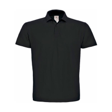 B and C Férfi galléros póló rövid ujjú B&amp;C Piqué Polo Shirt - PUI10 - S, Fekete férfi póló