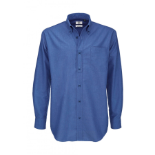 B and C Férfi hosszú ujjú Ing B and C Oxford LSL/men Shirt XL, kék Chip férfi ing