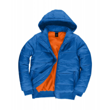 B and C Férfi kapucnis hosszú ujjú kabát B and C Superhood/men Jacket 3XL, Királykék/Neon Narancssárga férfi kabát, dzseki