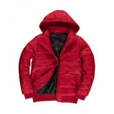 B and C Férfi kapucnis hosszú ujjú kabát B and C Superhood/men Jacket S, Piros/Fekete férfi kabát, dzseki