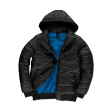 B and C Férfi kapucnis hosszú ujjú kabát B and C Superhood/men Jacket XL, Fekete/Kobalt