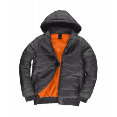 B and C Férfi kapucnis hosszú ujjú kabát B and C Superhood/men Jacket XL, Sötét Szürke/Neon Narancs