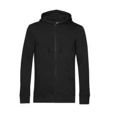 B and C Férfi kapucnis hosszú ujjú organikus pulóver B and C Organic Zipped Hooded S, Teljesen fekete