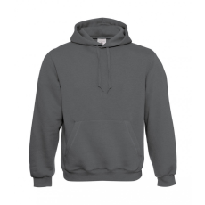 B and C Férfi kapucnis hosszú ujjú pulóver B and C Hooded Sweatshirt L, Acélszürke