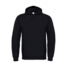 B and C Férfi kapucnis hosszú ujjú pulóver B and C ID.003 Cotton Rich Hooded Sweatshirt XS, Fekete