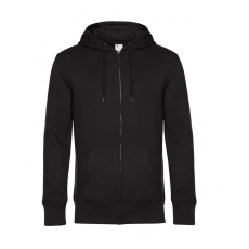 B and C Férfi kapucnis hosszú ujjú pulóver B and C KING Zipped Hooded L, Teljesen fekete