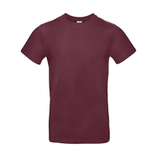 B and C Férfi rövid ujjú póló B&amp;C #E190 T-Shirt -XL, Burgundi vörös férfi póló