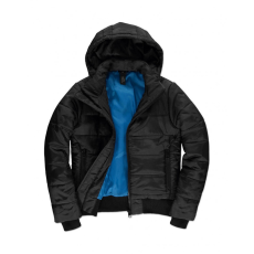B and C Női kapucnis hosszú ujjú kabát B and C Superhood/women Jacket 2XL, Fekete/Kobalt