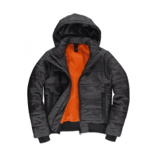 B and C Női kapucnis hosszú ujjú kabát B and C Superhood/women Jacket XL, Sötét Szürke/Neon Narancs