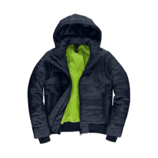 B and C Női kapucnis hosszú ujjú kabát B and C Superhood/women Jacket XL, Sötétkék/Neon Zöld