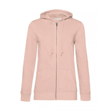 B and C Női kapucnis hosszú ujjú organikus pulóver B and C Organic Zipped Hooded /women 2XL, Világos rózsaszín (Rózsaszín) női pulóver, kardigán