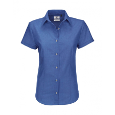 B and C Női rövid ujjú blúz B and C Oxford SSL/women Shirt 2XL, kék Chip blúz