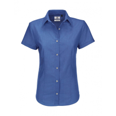 B and C Női rövid ujjú blúz B and C Oxford SSL/women Shirt XL, kék Chip