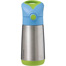b.box Italtermosz szívószállal 350 ml - kék/zöld babaétkészlet