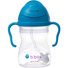 b.box Pohár szívószállal - kobaltkék 240 ml babaétkészlet