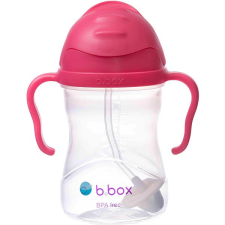 b.box Pohár szívószállal - málna 240 ml babaétkészlet