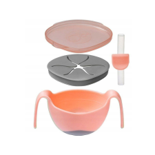  B.Box tál szívószállal, nem kiömlő 3in1 Szín: narancs babaétkészlet