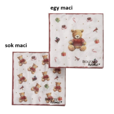  B.G.2059796 Papírszalvéta 33x33cm, 20db-os, piros pulcsis macival, Bailey papírárú, csomagoló és tárolóeszköz